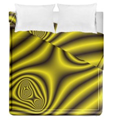 Yellow Fractal Duvet Cover Double Side (queen Size) by Simbadda