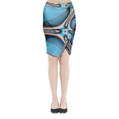 Fractal Beauty Midi Wrap Pencil Skirt by Simbadda