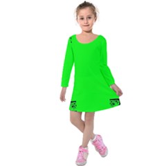 Decorative Corners Kids  Long Sleeve Velvet Dress by Simbadda