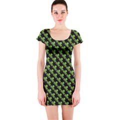 St Patrick S Day Background Short Sleeve Bodycon Dress by Simbadda