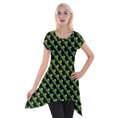 St Patrick S Day Background Short Sleeve Side Drop Tunic by Simbadda