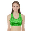 Fabric Shamrocks Clovers Sports Bra with Border View1