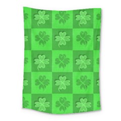 Fabric Shamrocks Clovers Medium Tapestry by Simbadda