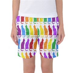 Rainbow Colorful Cats Wallpaper Pattern Women s Basketball Shorts by Simbadda