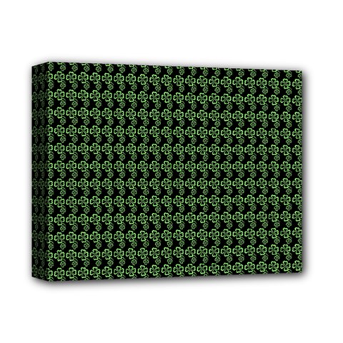 Clovers On Black Deluxe Canvas 14  X 11  by PhotoNOLA