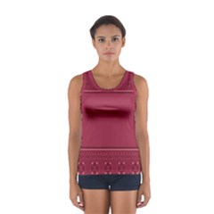 Heart Pattern Background In Dark Pink Women s Sport Tank Top  by Simbadda