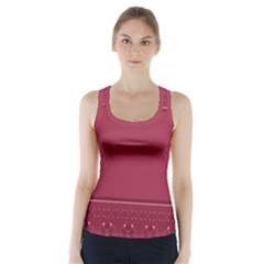 Heart Pattern Background In Dark Pink Racer Back Sports Top by Simbadda