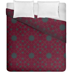 Blue Hot Pink Pattern With Woody Circles Duvet Cover Double Side (california King Size) by Simbadda