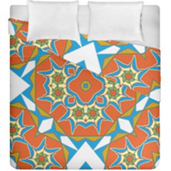 Digital Computer Graphic Geometric Kaleidoscope Duvet Cover Double Side (king Size) by Simbadda