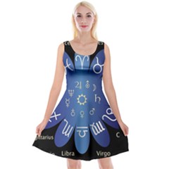 Astrology Birth Signs Chart Reversible Velvet Sleeveless Dress by Amaryn4rt