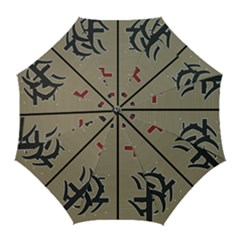 Xia Script On Gray Background Golf Umbrellas by Amaryn4rt