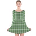 St. Patricks day plaid pattern Long Sleeve Velvet Skater Dress View1