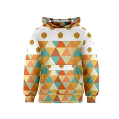 Golden Dots And Triangles Patern Kids  Pullover Hoodie by TastefulDesigns