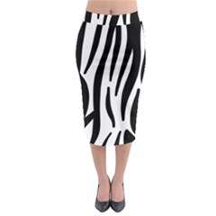 Seamless Zebra A Completely Zebra Skin Background Pattern Midi Pencil Skirt