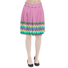 Easter Chevron Pattern Stripes Pleated Skirt by Amaryn4rt