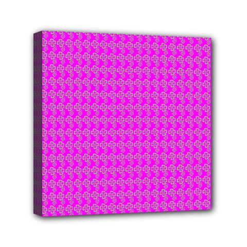 Clovers On Pink Mini Canvas 6  X 6  by PhotoNOLA