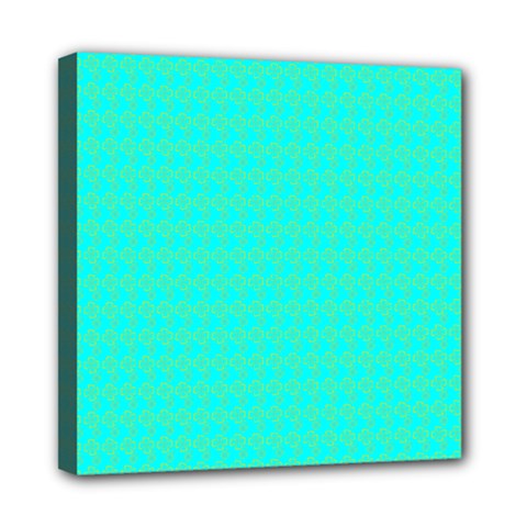 Clovers On Blue Mini Canvas 8  X 8  by PhotoNOLA