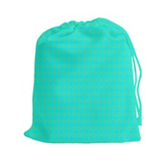 Clovers On Blue Drawstring Pouches (xxl) by PhotoNOLA