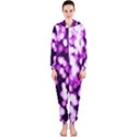 Bokeh Background In Purple Color Hooded Jumpsuit (Ladies)  View1