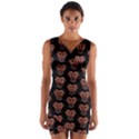 Dark Conversational Pattern Wrap Front Bodycon Dress View1