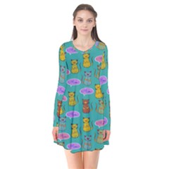 Meow Cat Pattern Flare Dress by Amaryn4rt