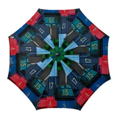 Door Number Pattern Golf Umbrellas by Amaryn4rt