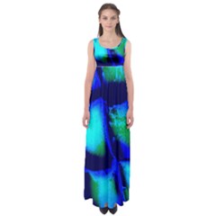 Blue Scales Pattern Background Empire Waist Maxi Dress by Amaryn4rt