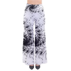 Fractal Black Spiral On White Pants by Amaryn4rt