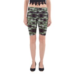 Stripes Camo Pattern Print Yoga Cropped Leggings by dflcprintsclothing