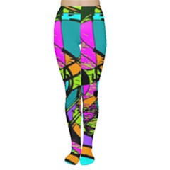 Abstract Art Squiggly Loops Multicolored Women s Tights by EDDArt