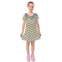 Abstract Vintage Lines Kids  Short Sleeve Velvet Dress by Amaryn4rt