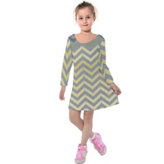 Abstract Vintage Lines Kids  Long Sleeve Velvet Dress by Amaryn4rt