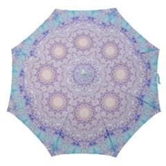 India Mehndi Style Mandala   Cyan Lilac Straight Umbrellas by EDDArt