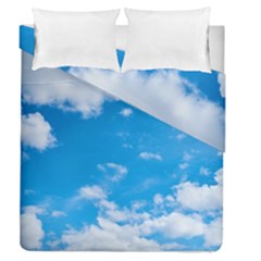 Sky Blue Clouds Nature Amazing Duvet Cover Double Side (queen Size) by Simbadda