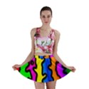 Digitally Created Abstract Squiggle Stripes Mini Skirt View1