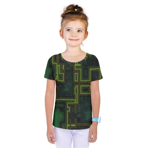 A Completely Seamless Background Design Circuit Board Kids  One Piece Tee by Simbadda