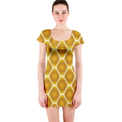 Snake Abstract Background Pattern Short Sleeve Bodycon Dress by Simbadda