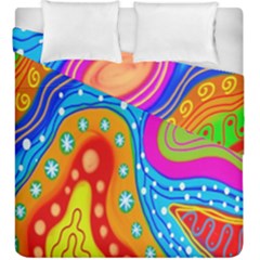 Hand Painted Digital Doodle Abstract Pattern Duvet Cover Double Side (king Size) by Simbadda