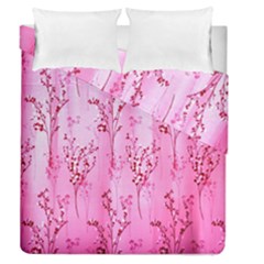 Pink Curtains Background Duvet Cover Double Side (queen Size) by Simbadda