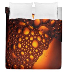 Bubbles Abstract Art Gold Golden Duvet Cover Double Side (queen Size) by Simbadda