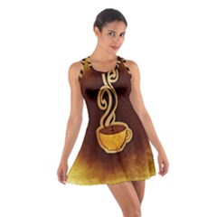 Coffee Drink Abstract Cotton Racerback Dress by Simbadda