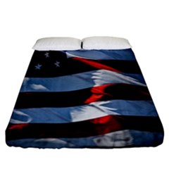 Grunge American Flag Background Fitted Sheet (king Size) by Simbadda