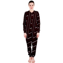 Lines Pattern Square Blocky Onepiece Jumpsuit (ladies)  by Simbadda