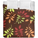 Leaves Wallpaper Pattern Seamless Autumn Colors Leaf Background Duvet Cover Double Side (California King Size) View1