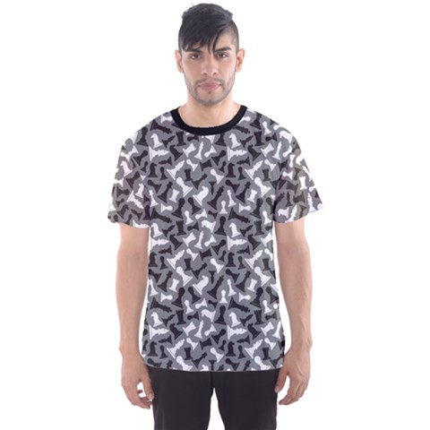 Black Black And White Chess Pieces Gray Pattern Men s Sport Mesh Tee by CoolDesigns