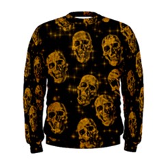 Sparkling Glitter Skulls Golden Men s Sweatshirt by ImpressiveMoments