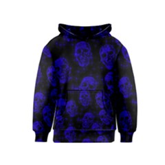 Sparkling Glitter Skulls Blue Kids  Pullover Hoodie by ImpressiveMoments