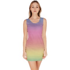 Watercolor Paper Rainbow Colors Sleeveless Bodycon Dress by Simbadda