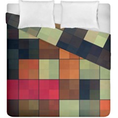 Background With Color Layered Tiling Duvet Cover Double Side (king Size) by Simbadda