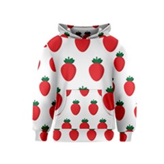 Fruit Strawberries Red Green Kids  Pullover Hoodie by Mariart